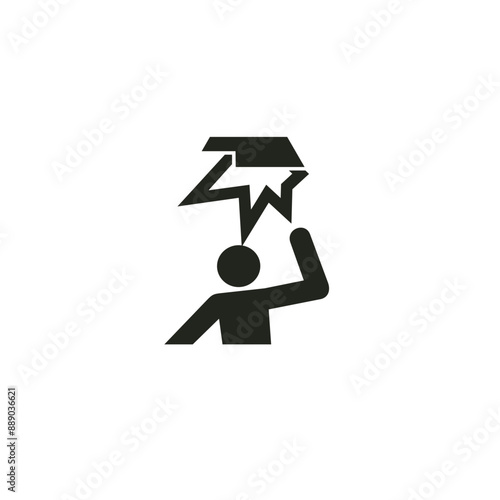 ISO warning safety signs_waning ; overhead obstacle symbol only