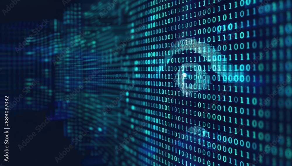 Digital Eye with Binary Background Digital Eye with Binary Background