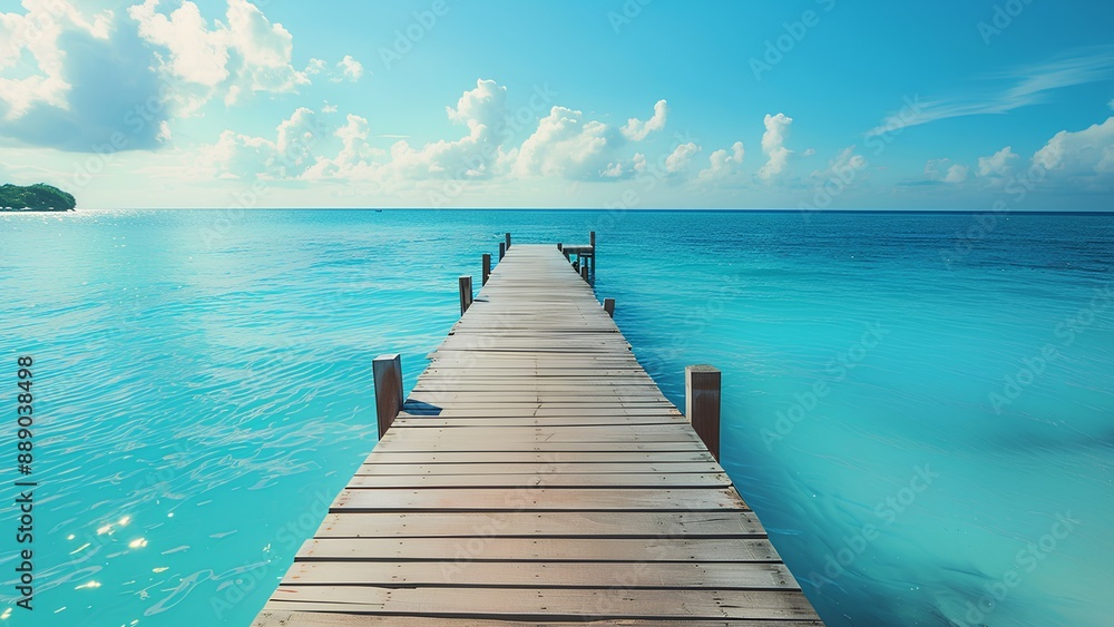 Obraz premium Wooden pier over the tropical sea