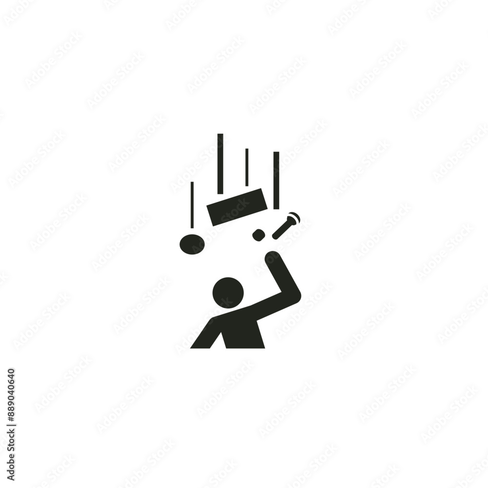 ISO warning safety signs_warning ; falling objects symbol only ISO warning safety signs_warning ; falling objects symbol only