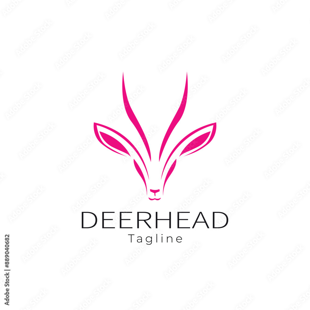 Vector illustration of deer head logo design Vector illustration of deer head logo design