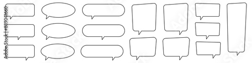 Speech bubble, speech balloon, chat bubble line art icon for apps and websites.