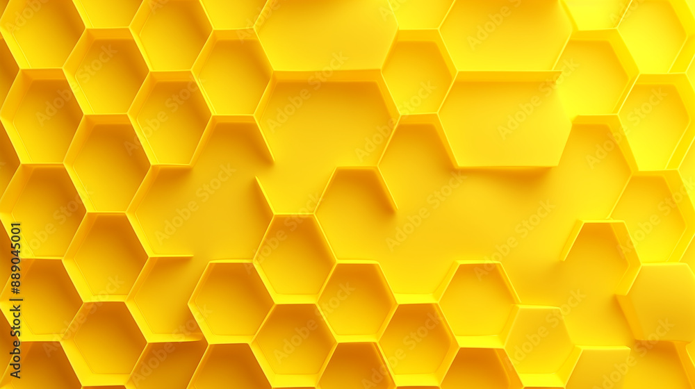 3D Yellow Hexagonal Honeycomb Pattern Abstract Background High Resolution 3D Yellow Hexagonal Honeycomb Pattern Abstract Background High Resolution
