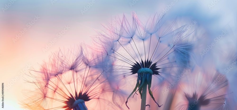 Obraz premium Dandelion Seeds in Soft Focus