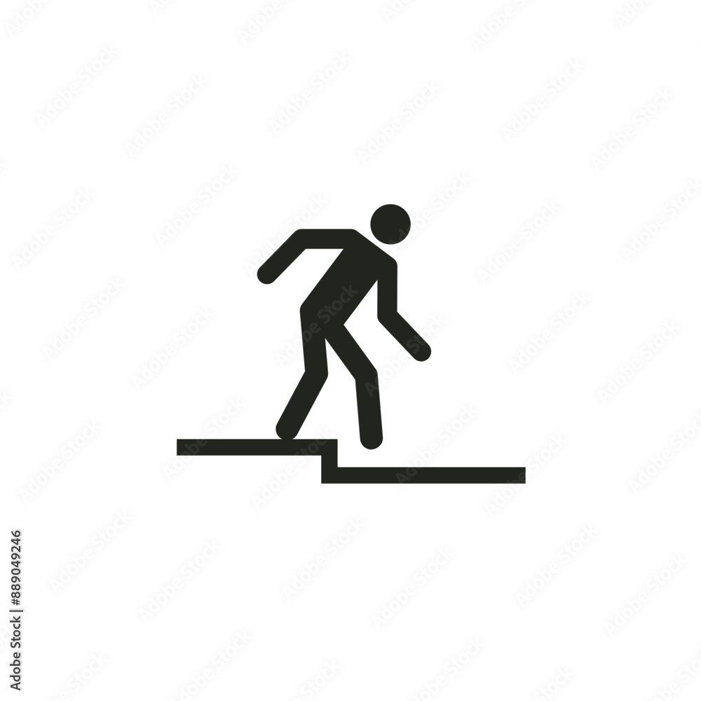ISO warning safety signs_warning ; step down symbol only ISO warning safety signs_warning ; step down symbol only