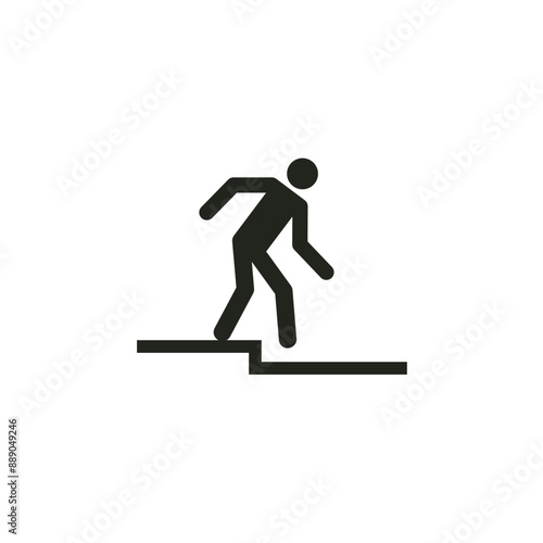 ISO warning safety signs_warning ; step down symbol only