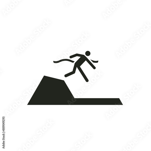ISO warning safety signs_warning ; sudden drop in swimming or leisure pools symbol only