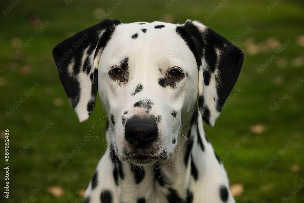 portrait of black and white dog 