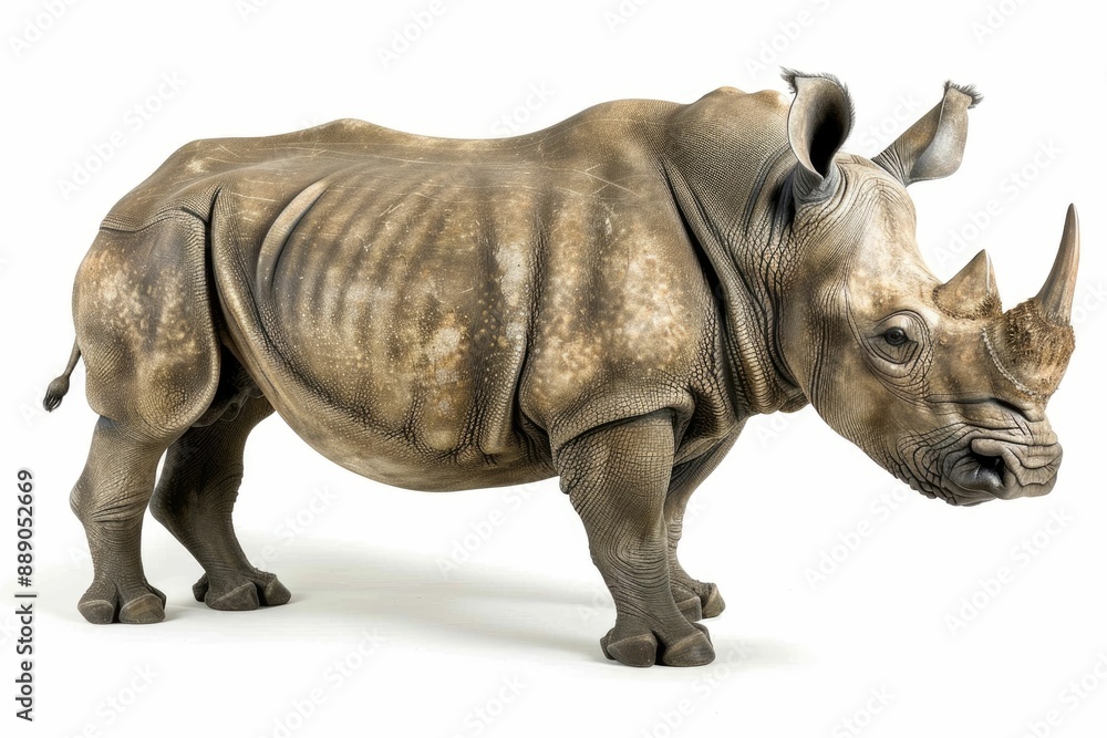 Big african Rhino isolated on a white background Big african Rhino isolated on a white background