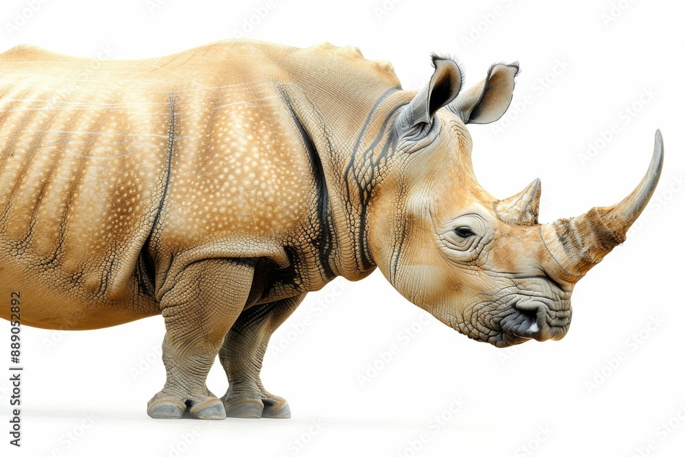 Fototapeta premium white rhinoceros isolated on white background