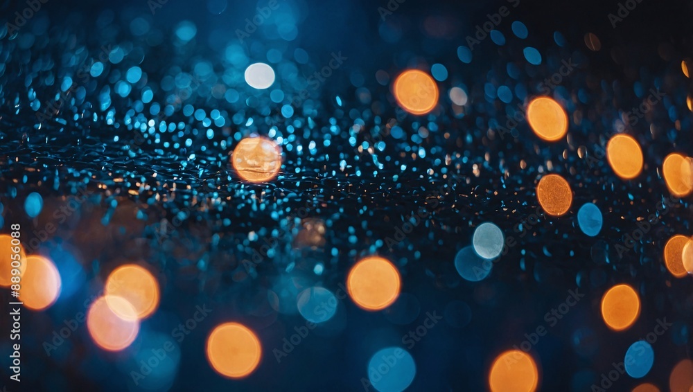 Abstract circular bokeh lights create urban blur on blue Abstract circular bokeh lights create urban blur on blue