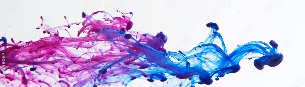 Obraz premium Fluid Ink Drops Creating Organic Abstract Shapes in Water - Artistic Liquid Patterns