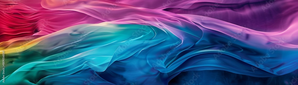 Obraz premium Neon Dreams: Abstract Fluid Waves in Dynamic Organic Shapes, Modern and Vibrant Artistic Design