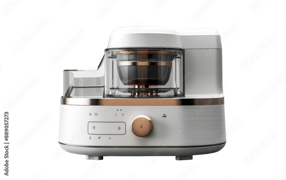 White And Gold Electric Food Processor On A White Background White And Gold Electric Food Processor On A White Background