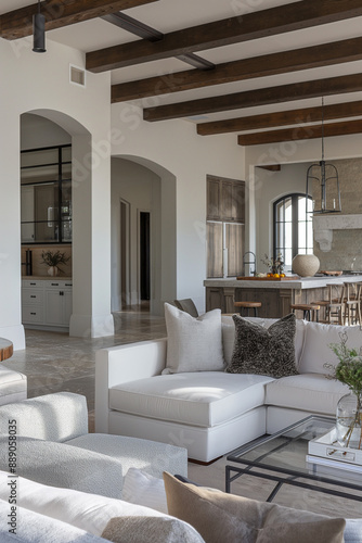 Transitional interior design, living space, modern home