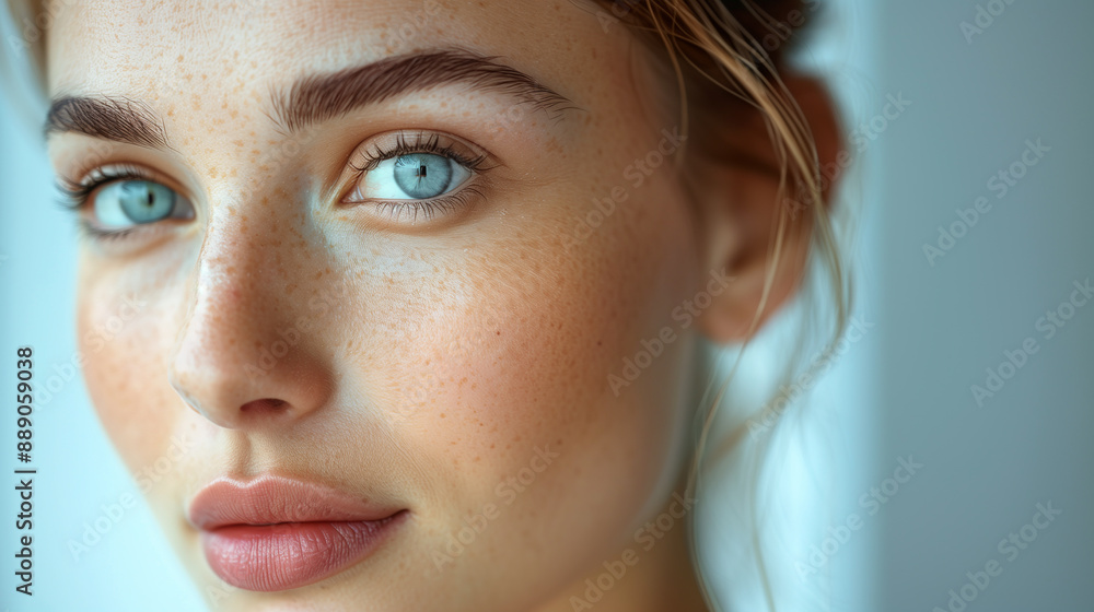 cosmetology beauty salon banner with copy space, beautiful woman face, lip augmentation, skincare, lashes brows lamination cosmetology beauty salon banner with copy space, beautiful woman face, lip augmentation, skincare, lashes brows lamination