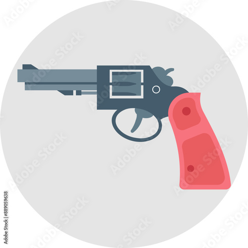 Revolver vector Icon with isolated background in Rounded style 
