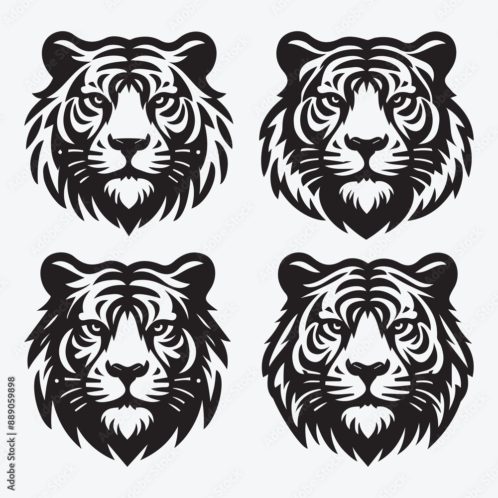Tiger Vector Illustration Silhouette Collection Tiger Vector Illustration Silhouette Collection