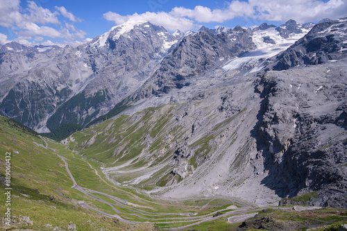 Some of the hairpin turns near the top of the eastern ramp of the Stelvio Pass