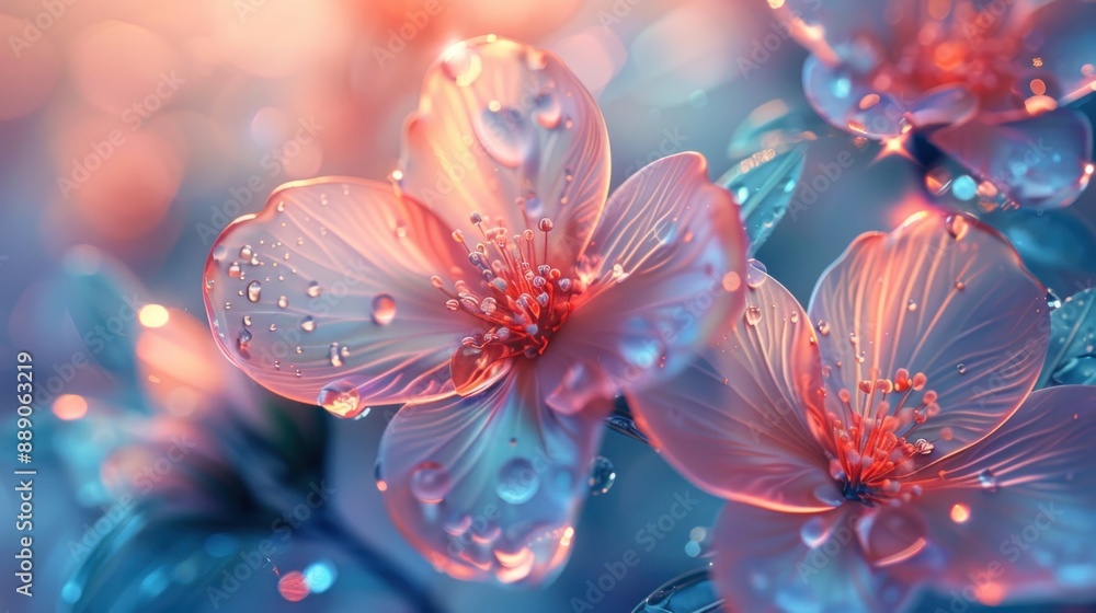 Abstract flowers in translucent style. Abstract flowers in translucent style.