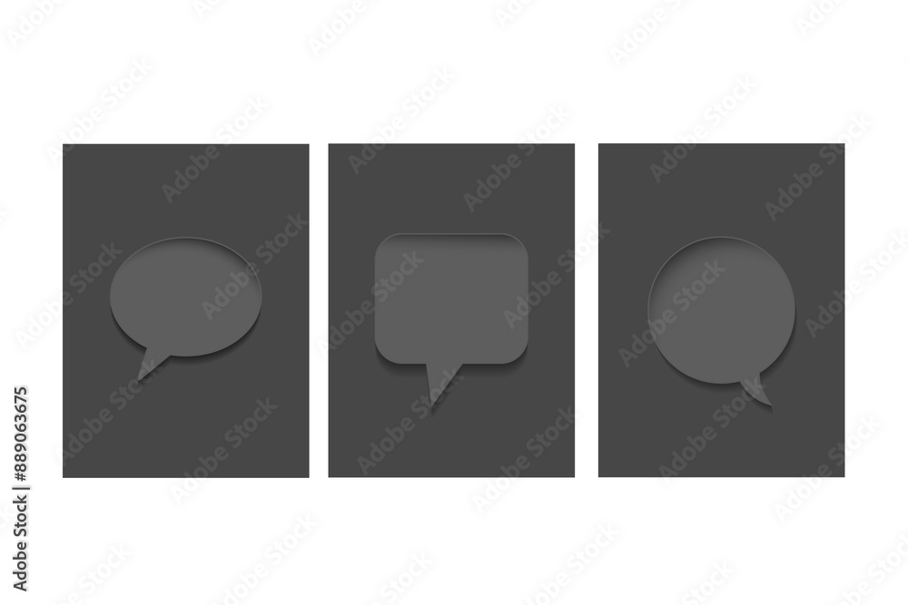 grey speech bubble for communication, chatting, FAQ, comment, idea concept grey speech bubble for communication, chatting, FAQ, comment, idea concept