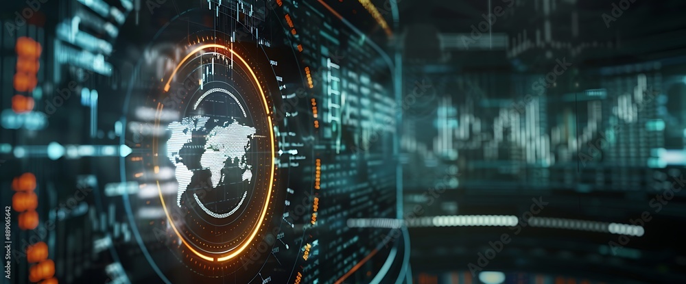 Advanced stock market interface with intuitive holographic representations for insightful data analysis. Advanced stock market interface with intuitive holographic representations for insightful data analysis.