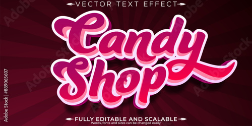 Sweet text effect, editable treat and confection customizable font style