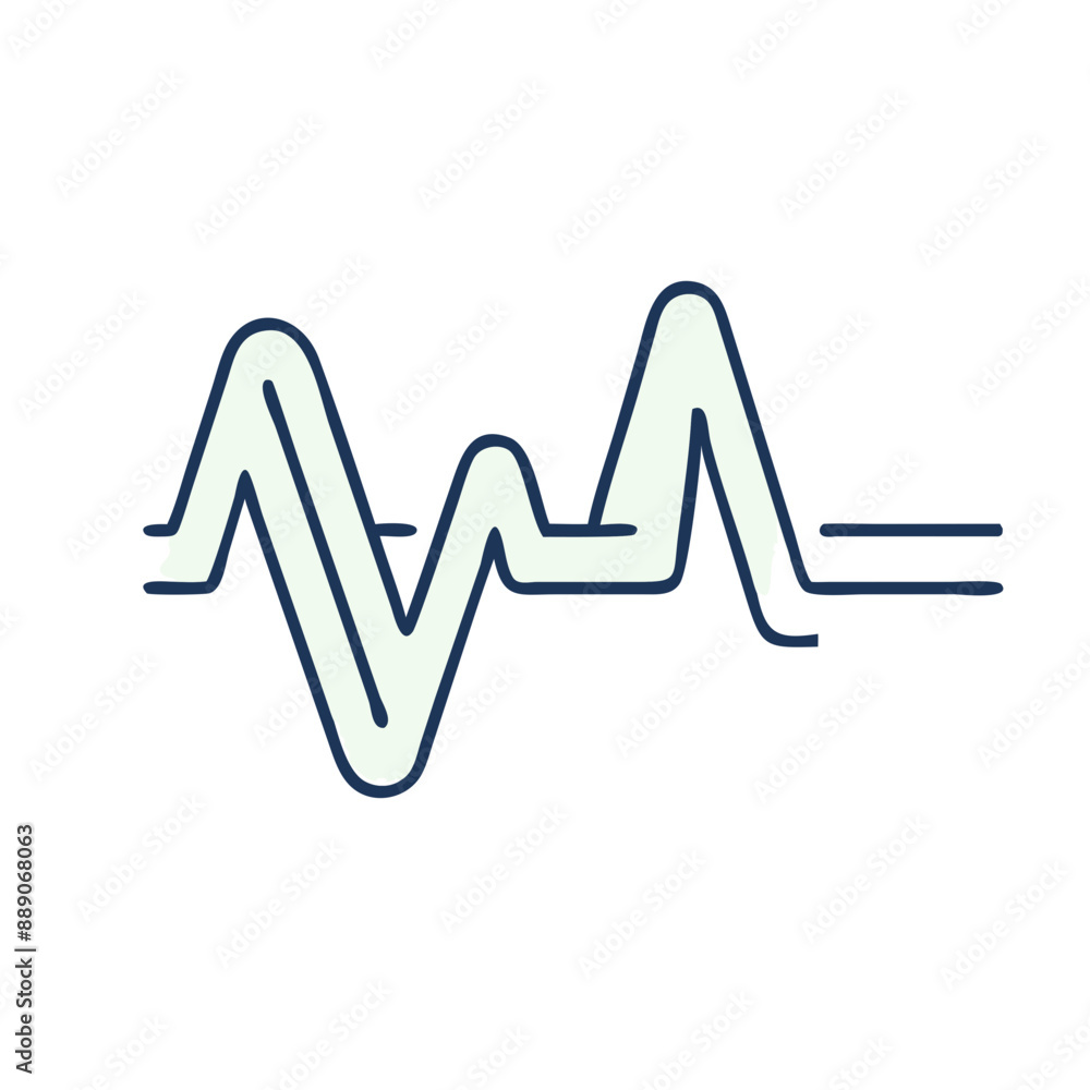 Minimalist ECG Line Icon, Blue and White, Medical Symbol with Copy Space Minimalist ECG Line Icon, Blue and White, Medical Symbol with Copy Space