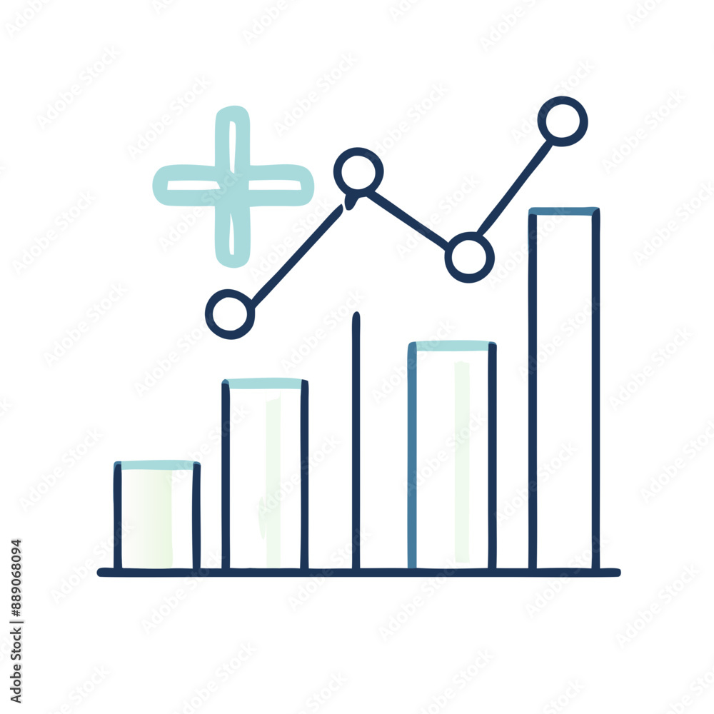 Minimalist Health Statistics Icon, Blue and White, Data Symbol with Copy Space Minimalist Health Statistics Icon, Blue and White, Data Symbol with Copy Space