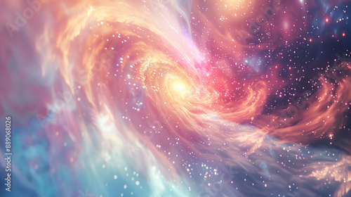 Swirling galaxy of colors, stars, and nebulae - cosmic beauty