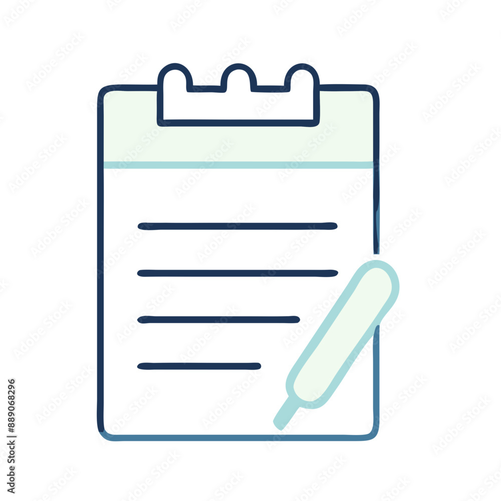 Minimalist Prescription Pad Icon, Blue and White, Medical Document Symbol with Copy Space Minimalist Prescription Pad Icon, Blue and White, Medical Document Symbol with Copy Space