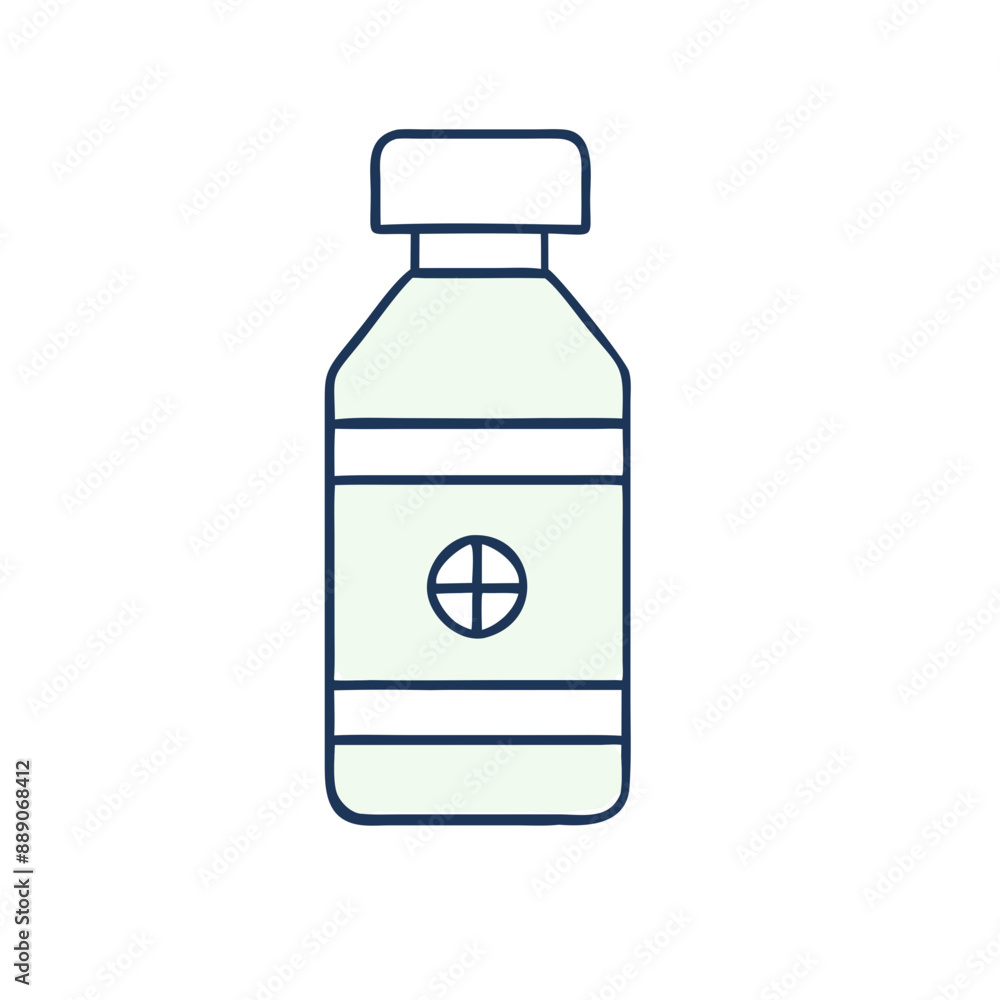 Minimalist Vaccine Icon, Blue and White, Medical Injection Symbol with Copy Space Minimalist Vaccine Icon, Blue and White, Medical Injection Symbol with Copy Space