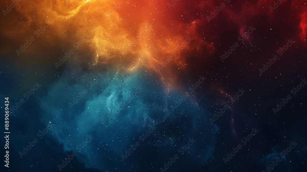 Fototapeta premium Colorful nebula in space with stars, smoke, and space dust