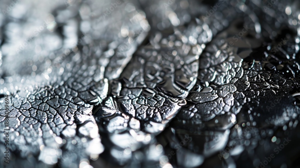 Abstract Silver Texture with Water Drops.