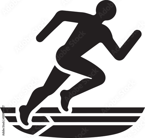 vector icon of a track and field athlete