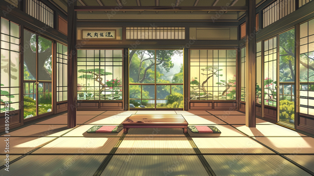 Fototapeta premium Clip art for background of Japanese-style room