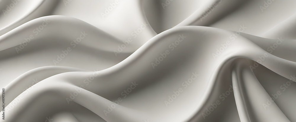 Obraz premium Abstract Background with 3D Wave Silk white Fabric