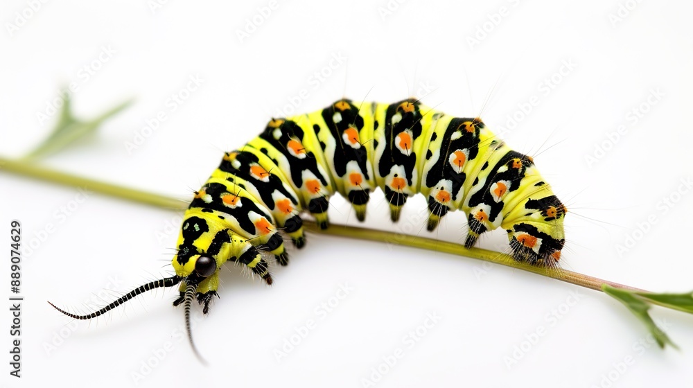 Fototapeta premium Caterpillar on White Background