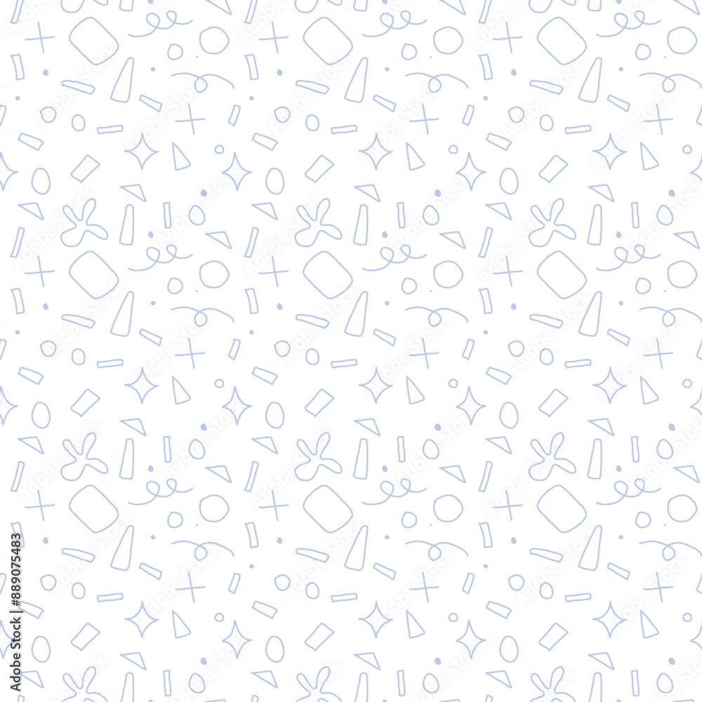 Naklejka premium Doodle line art seamless pattern hand drawn