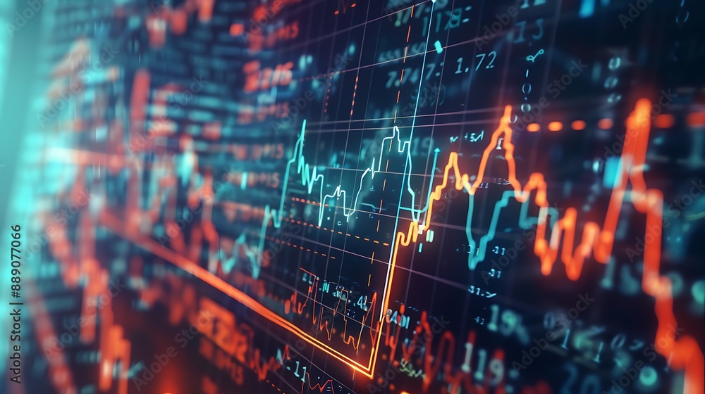 Animated depiction of a stock market graph pulsing with the rhythm of financial activity, resembling a dynamic heartbeat. Animated depiction of a stock market graph pulsing with the rhythm of financial activity, resembling a dynamic heartbeat.