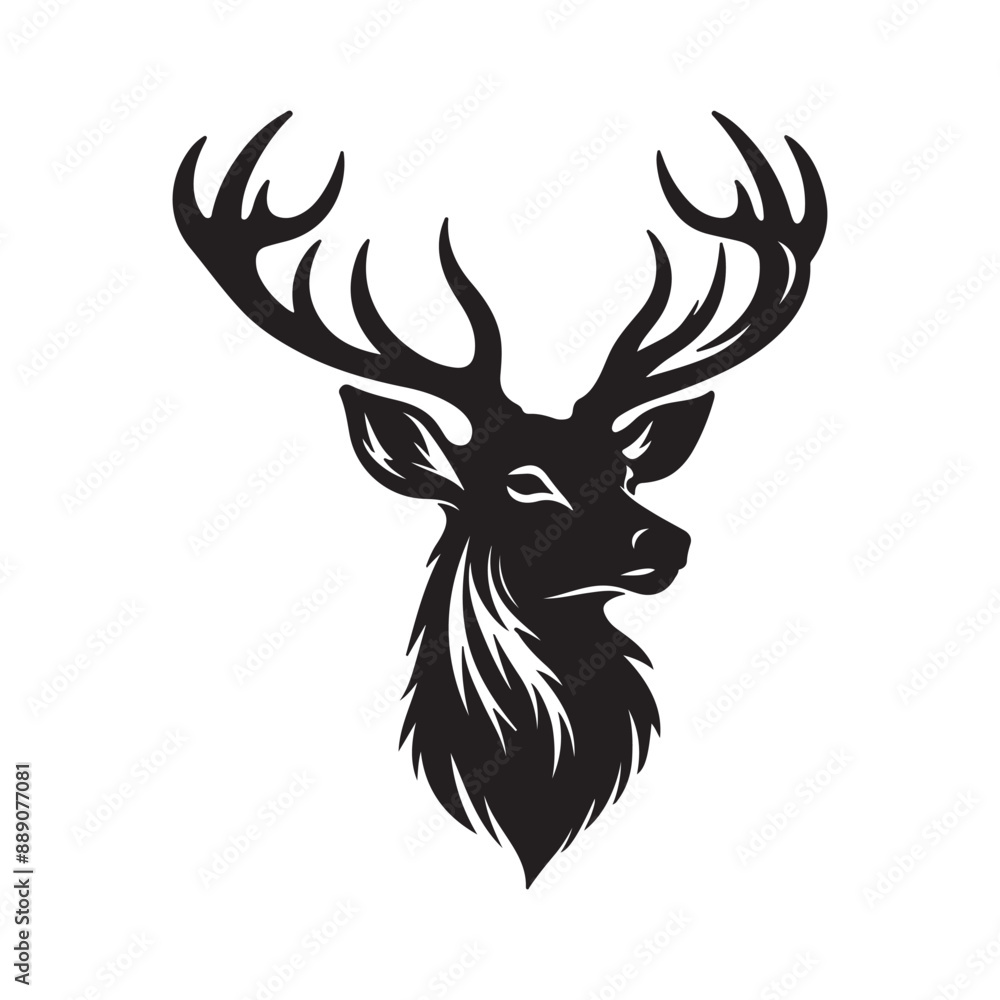 Deer head silhouette vector illustration Deer head silhouette vector illustration