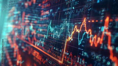 Animated depiction of a stock market graph pulsing with the rhythm of financial activity, resembling a dynamic heartbeat.