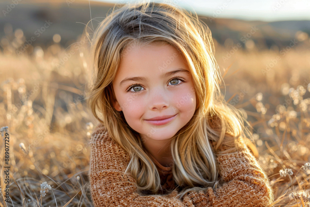 Portrait photography of a little blonde girl in nature Portrait photography of a little blonde girl in nature