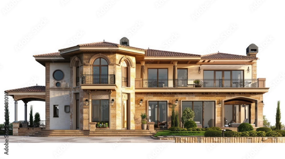 House Render. Real Estate Luxury Design in 3D Isolated Background House Render. Real Estate Luxury Design in 3D Isolated Background
