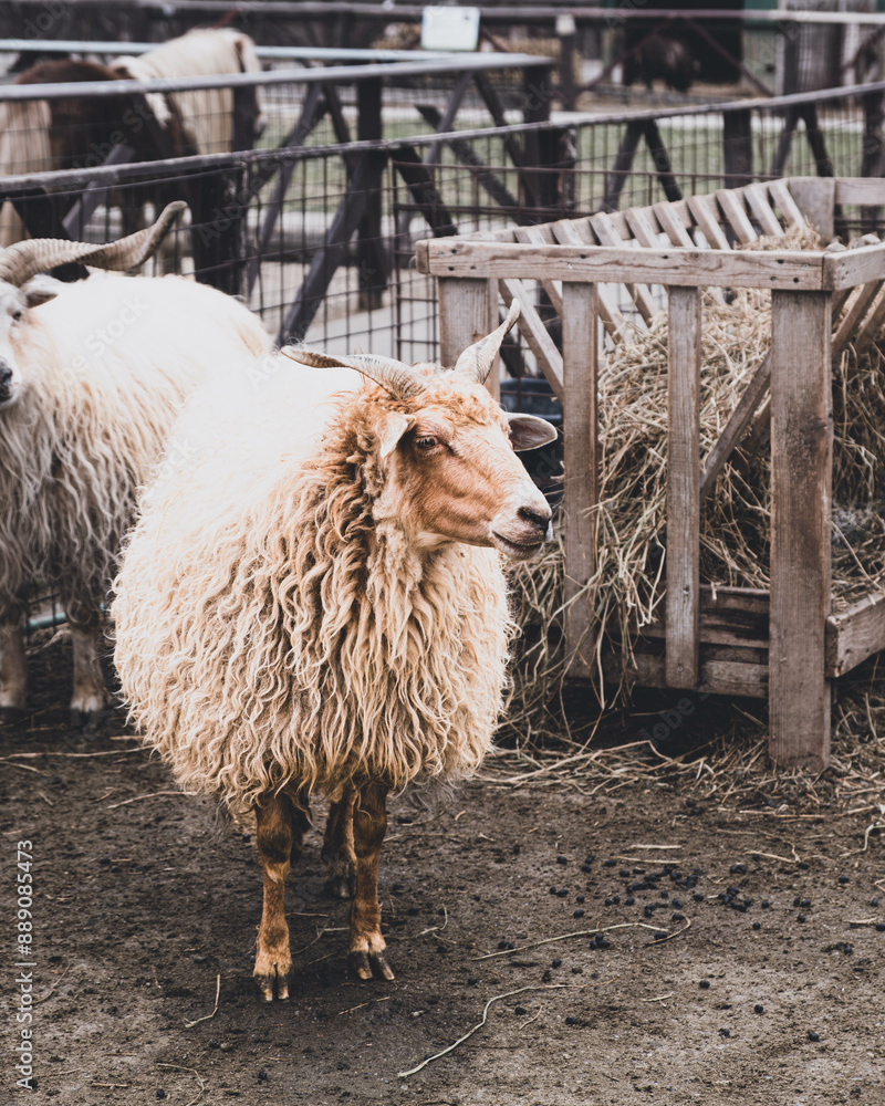 Obraz premium A beautiful specimen of the goat racka