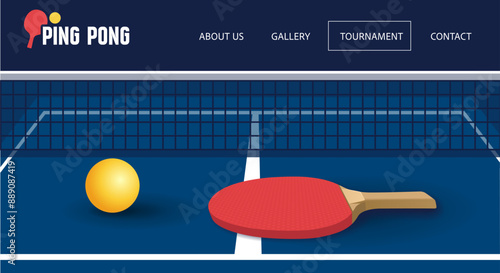 Ping pong and ball on background