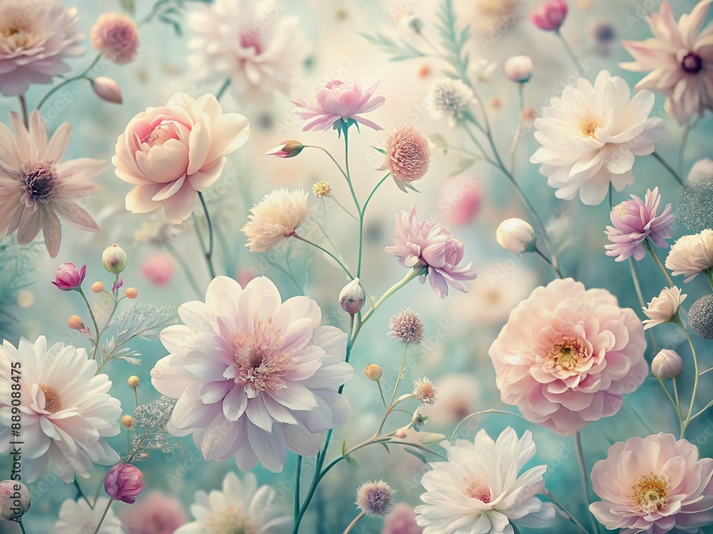 Soft focus pastel floral pattern with delicate petals, gentle hues, and subtle textures, evoking a sense of whimsical elegance and minimalist sophistication. Soft focus pastel floral pattern with delicate petals, gentle hues, and subtle textures, evoking a sense of whimsical elegance and minimalist sophistication.