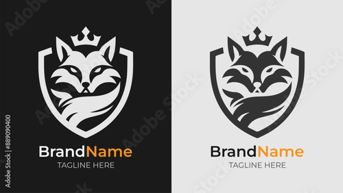 A modern minimalist angry fox logo design that combines simplicity with a powerful expression