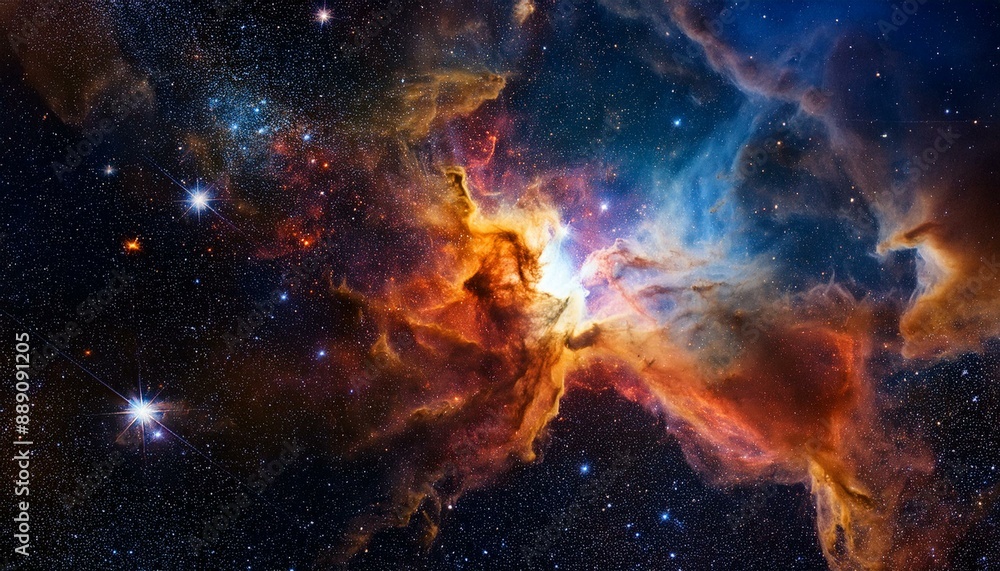 Naklejka premium High-resolution image of a nebula in deep space