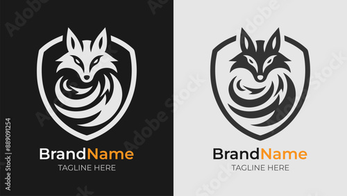 Stylized angry fox logo for branding